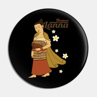 Lanna Thai Mural Painting Pin