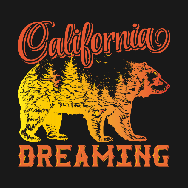 California Dreaming Bear by Dreaming Olga