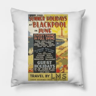 Blackpool - Vintage Railway Travel Poster - 1923-1947 Pillow