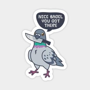 Cute Pigeon With A Knife Magnet