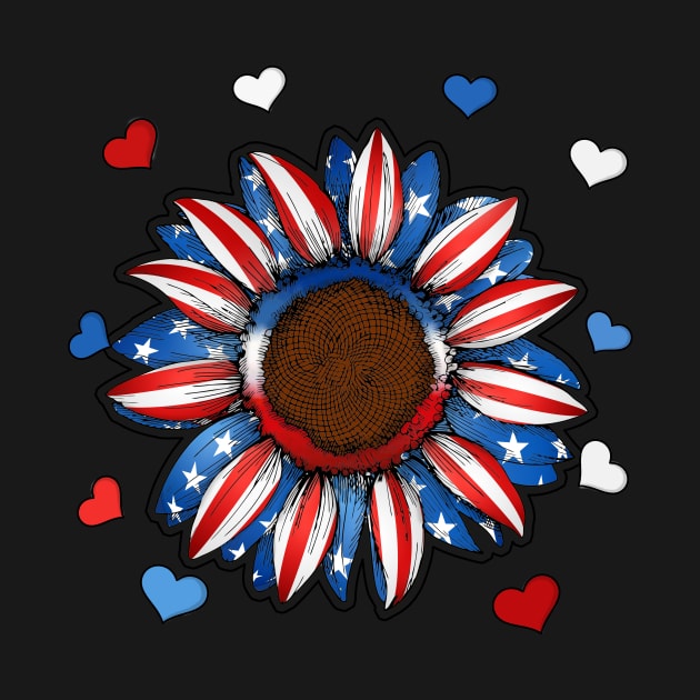 USA Flag Flower. by Kribis