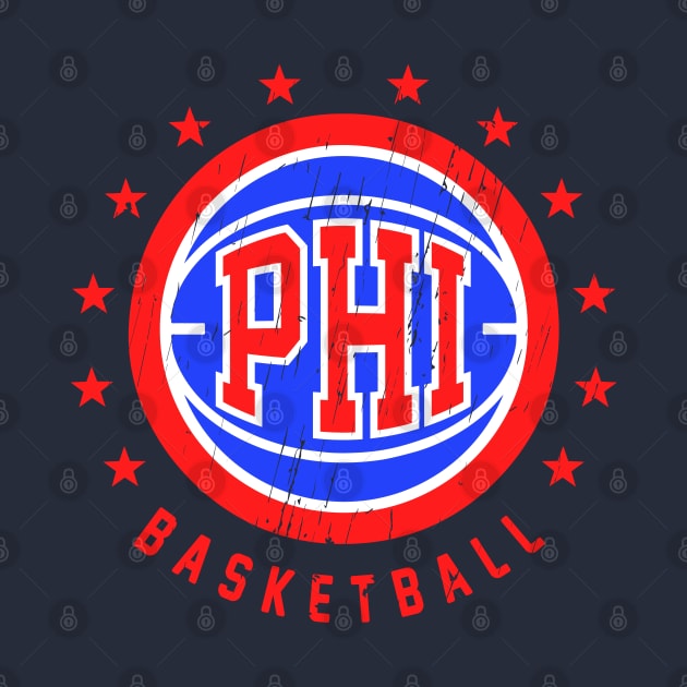 PHI Basketball Vintage Distressed by funandgames