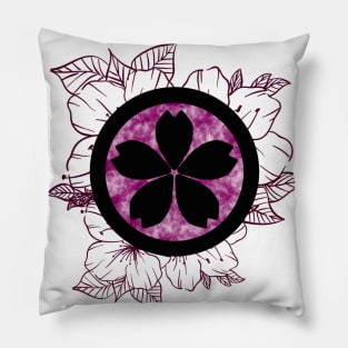 Pink/Black Flower Pattern Pillow