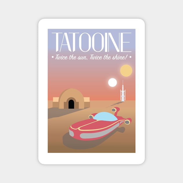 Tatooine Retro Travel Magnet by Wetchopp