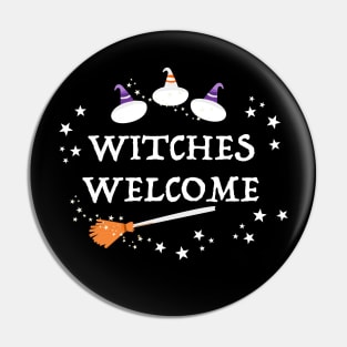 Witches welcome Halloween Pin