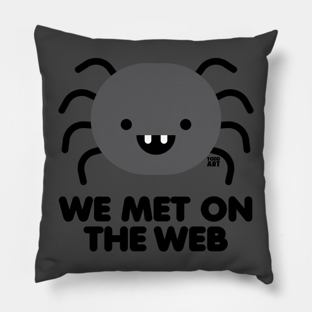 MET ON WEB Pillow by toddgoldmanart