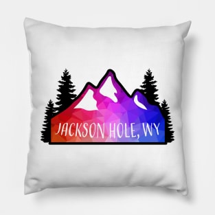 Geometric Colorful Mountain Jackson Hole, Wyoming Pillow