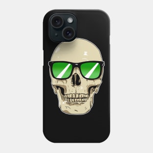 Skull Wearing Sunglasses Green Lenses Phone Case