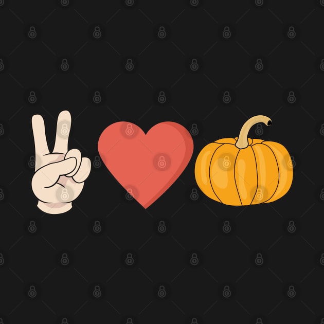 Peace Love Pumpkin Autumn Fall Design by Up 4 Tee