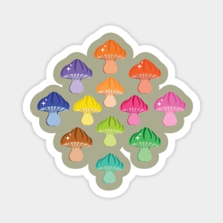 Mushroom Mix in Rainbow colours Magnet