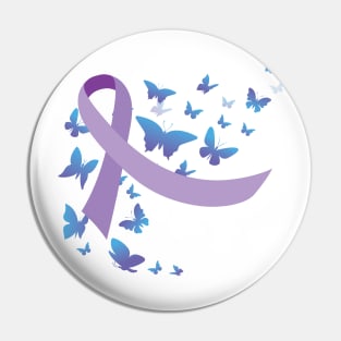 Purple Awareness Ribbon | Keep Fighting Warrior Pin