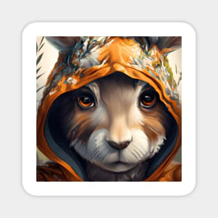 Beautiful Rabbit in an Orange Fox Hoodie Magnet