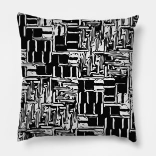 Black White Abstract Pattern Pillow