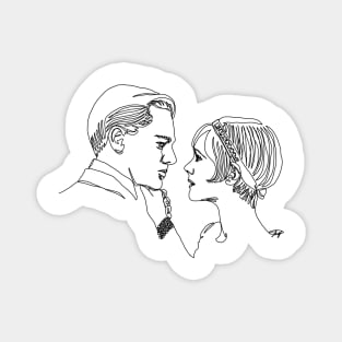 Love in The Great Gatsby, line art Magnet