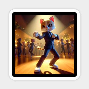 Fancy Felines: Sophisticated Cat Cutting a Rug Magnet