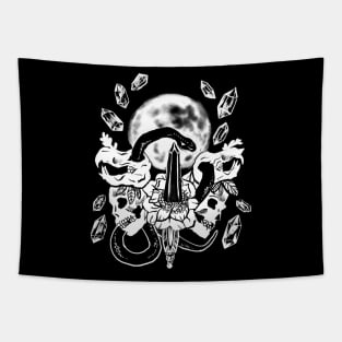 Serpent Rising Crystals Goth Witchy Punk Tapestry