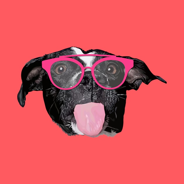 Sexy dog with pink glasses by thedailysoe