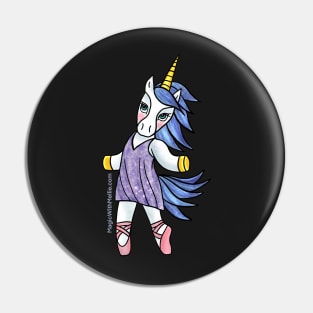 Blue + Purple Dancer Unicorn - Original Illustration Pin