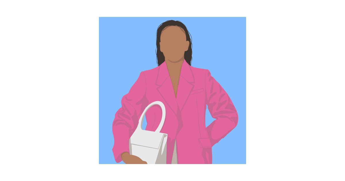 Illustration of a girl in a bright pink jacket Girls Fashion T