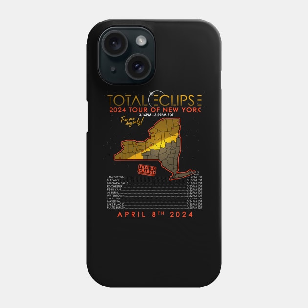 Total Solar Eclipse 2024 Tour of New York Phone Case by NerdShizzle