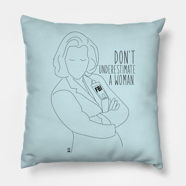 Dana Scully Pillow by Gabi Veiga