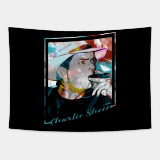 Charlie Sheen-Abstract Expressionist Potrait Tapestry