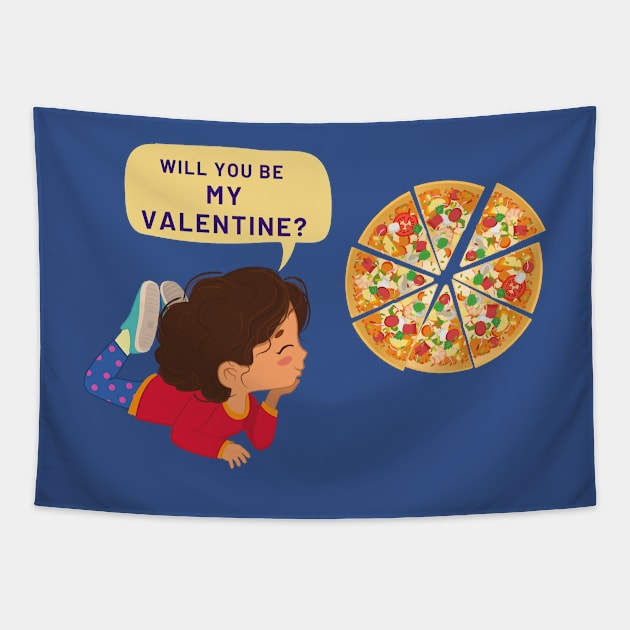 Will You Be My Valentine? Valentines Day Humor, Gift for Singles Tapestry by ViralAlpha