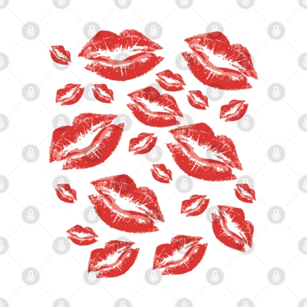 Cover Me In Kisses Playful Red Lipstick Flirtatious Fun by taiche