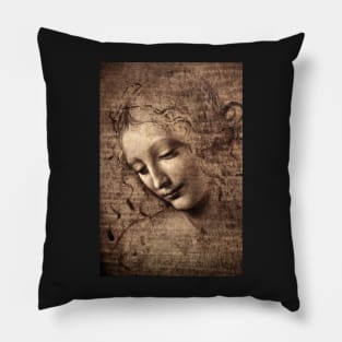 La Scapigliata by Leonardo Da Vinci Pillow