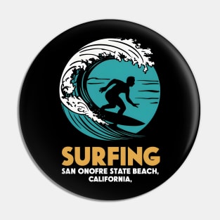 Surfing San Onofre State Beach California | Surfing Lovers Gifts Pin