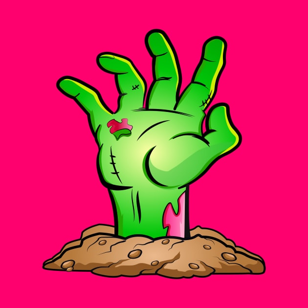 Green Zombie Hand by Cripta Art
