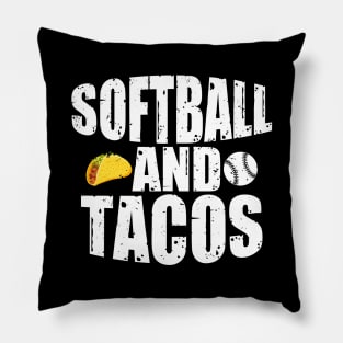 Softball And Tacos Funny Novelty Pillow