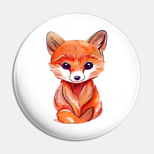 Cute Watercolor Baby Fox Pin