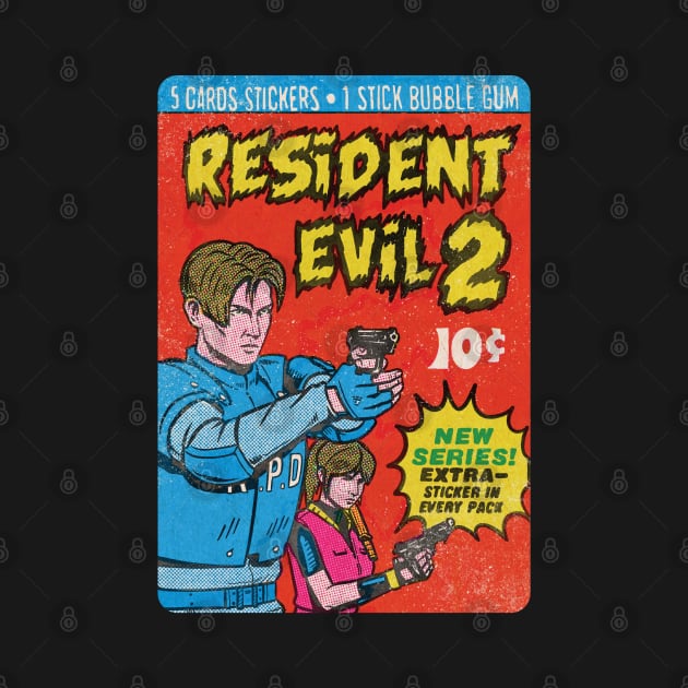 Resident Evil 2 Bubble Gum card fan art by MarkScicluna