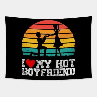 Vintage I Like My Hot Boyfriend I Heart My Boyfriend Tapestry