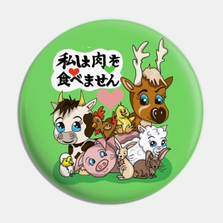 I don't eat meat (in Japanese) Pin