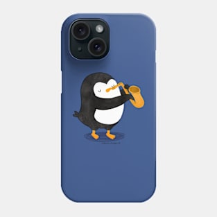 Steve Penguin playing a Saxophone Phone Case