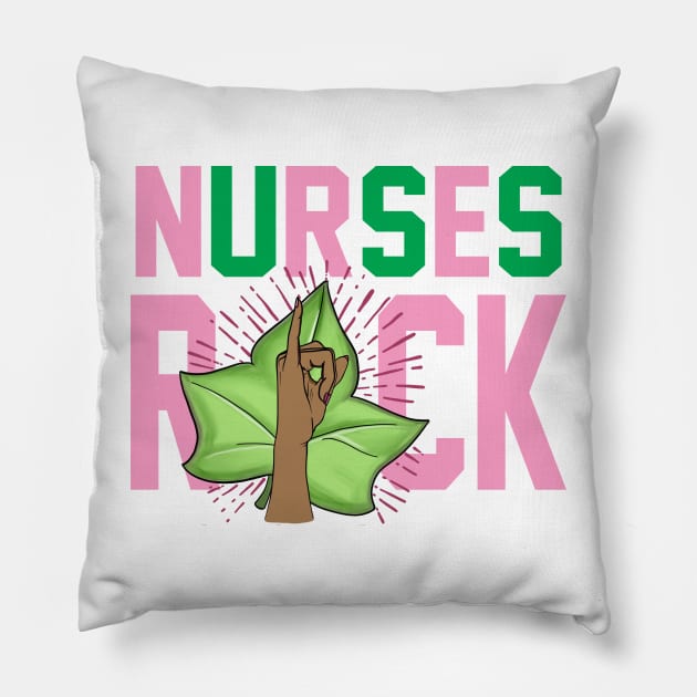 AKA Nurses Rock Pillow by Pretty Phoxie LLC