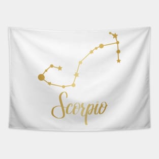 Scorpio Zodiac Constellation in Gold Tapestry