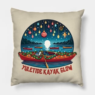 Christmas kayak Pillow