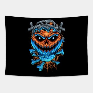 PUMPKIN SKULL HEAD Tapestry