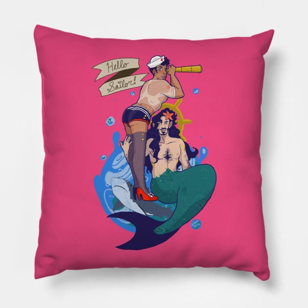 Hello Sailor! Pillow by bones