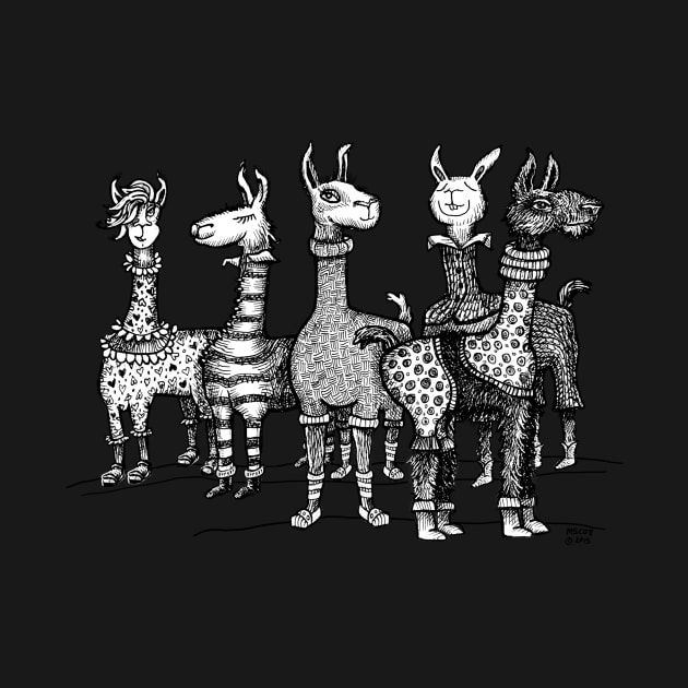 Llamas in Pajamas by dotsofpaint