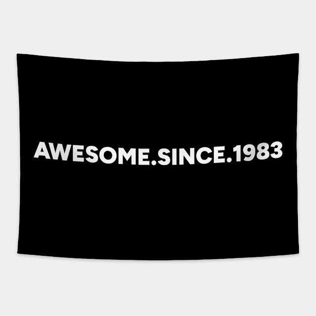 Awesome Since 1983 (White) Tapestry by yoveon