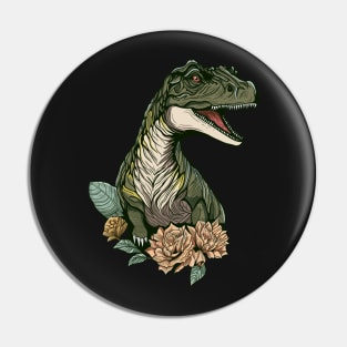 Dinosaur T rex in Summer Time Pin