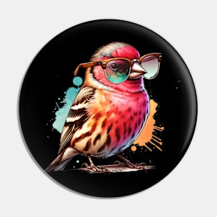 Watercolor House Finch Pin