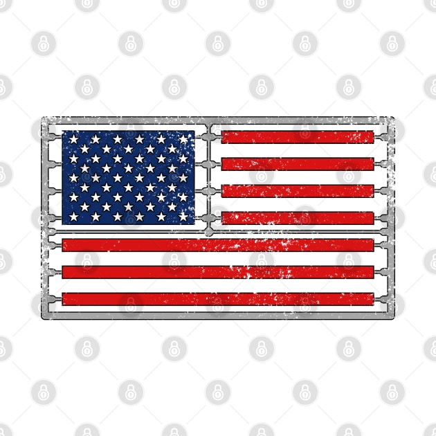 Plastic Sprue scale model american flag by GraphGeek