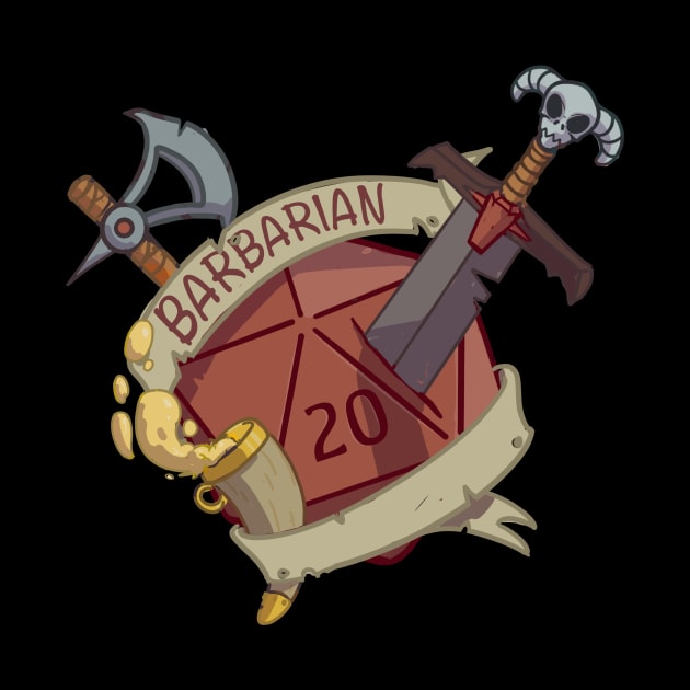 Dnd Barbarian D20 by SpicyCookiie