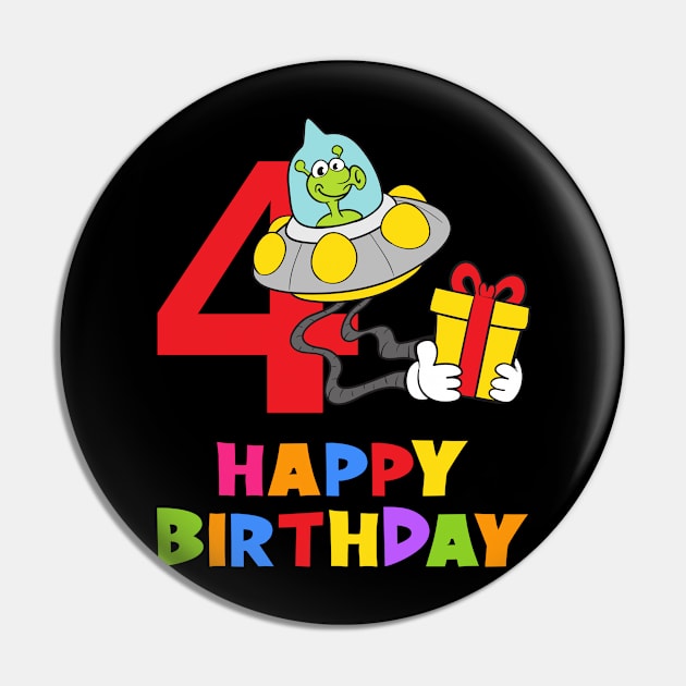 4th Birthday Party 4 Year Old Four Years Pin by KidsBirthdayPartyShirts