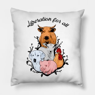 Liberation for all - For white Blackgrounds Pillow